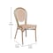 Flash Furniture Lourdes Thonet French Bistro Stacking Chair, Natural/White PE Rattan/Bamboo Print Alum Frame SDA-AD642002S-NATWH-LTNAT-GG - alternate 6